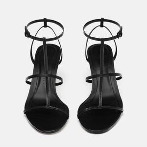 Zara High Heeled Leather Strappy Sandals Sz 7.5 NWT